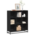 vidaXL Bibliothèque noir 97 5x33x107 5 cm bois d'ingénierie et métal