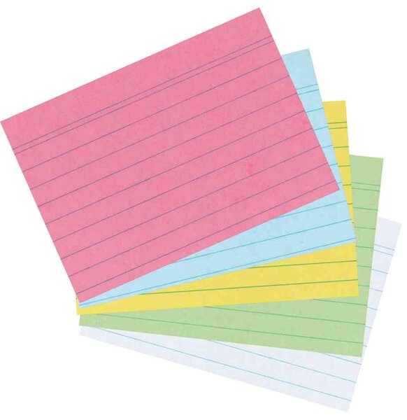 Pqt de 100 Fiches bristol 170g A5 148x210 mm Lignées Rouge Rose HERLITZ