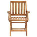 vidaXL Chaises de jardin lot de 2 et coussins blanc crème Teck massif