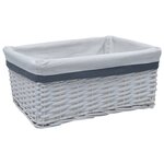 vidaXL Ensemble de paniers gigognes 3 Pièces Blanc Saule
