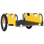 vidaXL Remorque de vélo jaune tissu oxford et fer