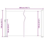 vidaXL Auvent latéral rétractable 140 x 300 cm Marron