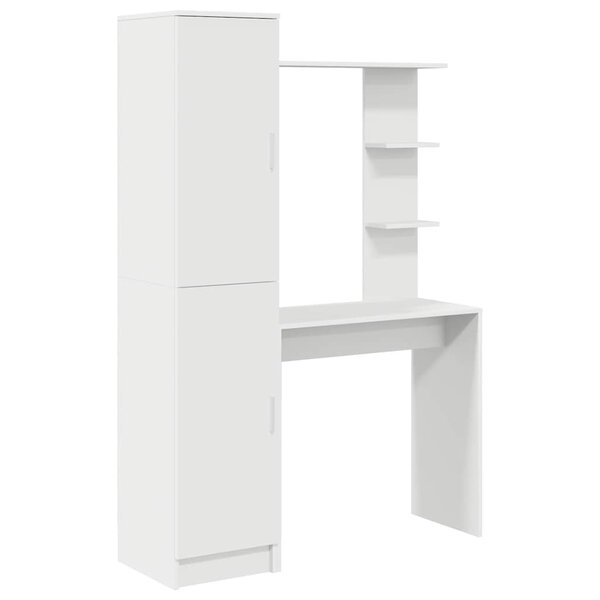 vidaXL Bureau avec rangement 2 Pièces Blanc 78.5 x 37 x 154.5 cm