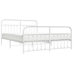 vidaXL Cadre de lit métal sans matelas et pied de lit blanc 180x200 cm