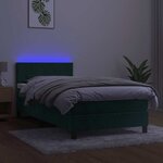 vidaXL Sommier à lattes de lit et matelas et LED Vert foncé 90x190 cm