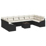 vidaXL Ensemble de salle à manger pour jardin 11 Pièces Marron  Crème