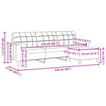 vidaXL Canapé à 3 places avec repose-pieds Bleu 210 cm Velours