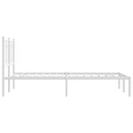 vidaXL Cadre de lit métal sans matelas et tête de lit blanc 120x190 cm
