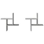 vidaXL Étagères murales 2 Pièces gris béton 38x12x38 cm bois d'ingénierie