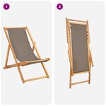 vidaXL Chaise de plage Taupe Bois de teck massif