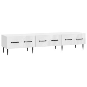 vidaXL Meuble TV Blanc brillant 147 x 34 5 x 30 cm Bois d'ingénierie