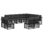 vidaXL Ensemble de canapés d'extérieur Noir et Gris foncé Polyester