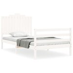 vidaXL Cadre de lit sans matelas blanc 100x200 cm bois massif