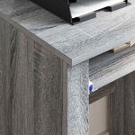 vidaXL Bureau avec roulettes Gris 91 x 50 x 77 cm Bois d'ingénierie