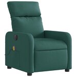 vidaXL Fauteuil de massage inclinable électrique Vert foncé Tissu