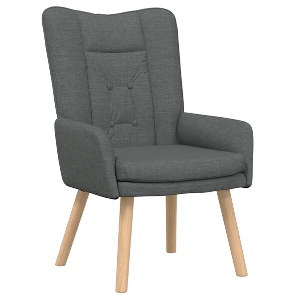 Chaise Relaxante vidaXL Gris Foncé Tissu