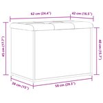 Banc de rangement vidaXL en chêne noir 60x40x45 cm en bois d'ingénierie
