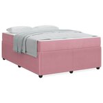 vidaXL Cadre de lit avec matelas Rose 160 x 200 cm Velours