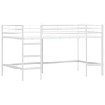 vidaXL Cadre de Lit Mezzanine pour Enfants avec Rideaux Blanc et Bleu