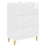 vidaXL Armoire à tiroirs Blanc brillant 66 x 34 5 x 90 cm