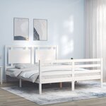vidaXL Cadre de lit sans matelas blanc 160x200 cm bois massif
