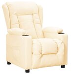 vidaXL Fauteuil Crème Similicuir