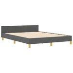 Lit vidaXL en gris foncé  160x200 cm  en tissu