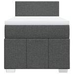 vidaXL Sommier à lattes de lit avec matelas Gris foncé 100x200cm Tissu