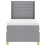 vidaXL Lit à ressorts avec matelas gris clair 100x200 cm en tissu