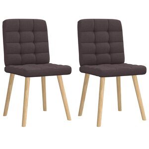 vidaXL Chaises à manger lot de 2 marron foncé tissu