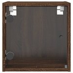 vidaXL Tables de chevet et portes vitrées 2Pièces chêne marron 35x37x35cm