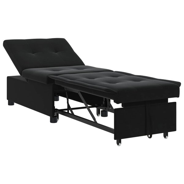 vidaXL Canapé-Lit Noir 194 x 67 x 82 cm Velours