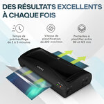 ACROPAQ Plastifieuse A4 - Avec 40 pochettes de plastification  Arrondisseur de coins  Coupe-papier  Fonction anti-bourrage