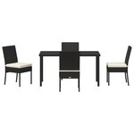 vidaXL Ensemble de Salle à Manger de Jardin 5 Pièces Noir Poly Rattan