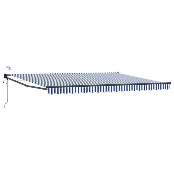 vidaXL Auvent rétractable électrique Bleu et Blanc 4 × 3 m