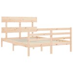 vidaXL Cadre de lit avec tête de lit 120x200 cm bois massif