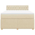 vidaXL Sommier à lattes de lit avec matelas Crème 140x200 cm Tissu