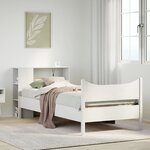 vidaXL Cadre de lit sans matelas blanc 90x190 cm bois de pin massif