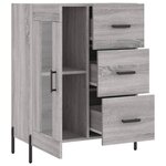 vidaXL Buffet sonoma gris 69 5x34x90 cm bois d'ingénierie