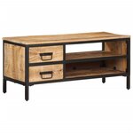 vidaXL Meuble TV 90x35x40 cm bois massif de manguier brut