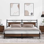 vidaXL Cadre de lit en métal sans matelas chêne marron 193x203 cm