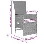 vidaXL Ensemble à manger de jardin et coussins 7 Pièces beige poly rotin