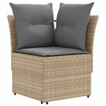 vidaXL Ensembles de meubles 4 Pièces Beige et Gris clair Rotin PE