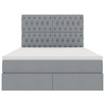 vidaXL Lit avec rangement et matelas Gris clair 140 x 200 cm Polyester