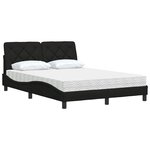 vidaXL Lit avec matelas noir 120x200 cm tissu