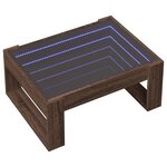 vidaXL Table basse avec LED infini chêne marron 70x53x30 cm