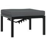 vidaXL Salon de jardin 3 Pièces avec coussins noir aluminium