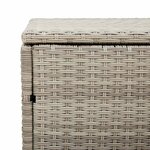 vidaXL Boîte de rangement de jardin gris clair 220x50x58 cm rotin