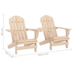 vidaXL Chaises de jardin Adirondack avec table bois de sapin solide