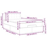 vidaXL Cadre de lit ottoman avec matelas vert foncé 120x200 cm velours